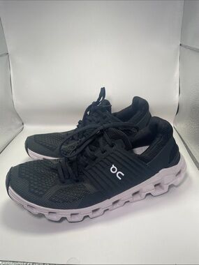 On Running Cloudswift 'Black Rock' Athletic Shoes - Black White - 8